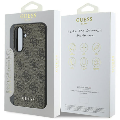 Custodia per Samsung Galaxy A36 A366, Guess, 4G Charm, Marrone