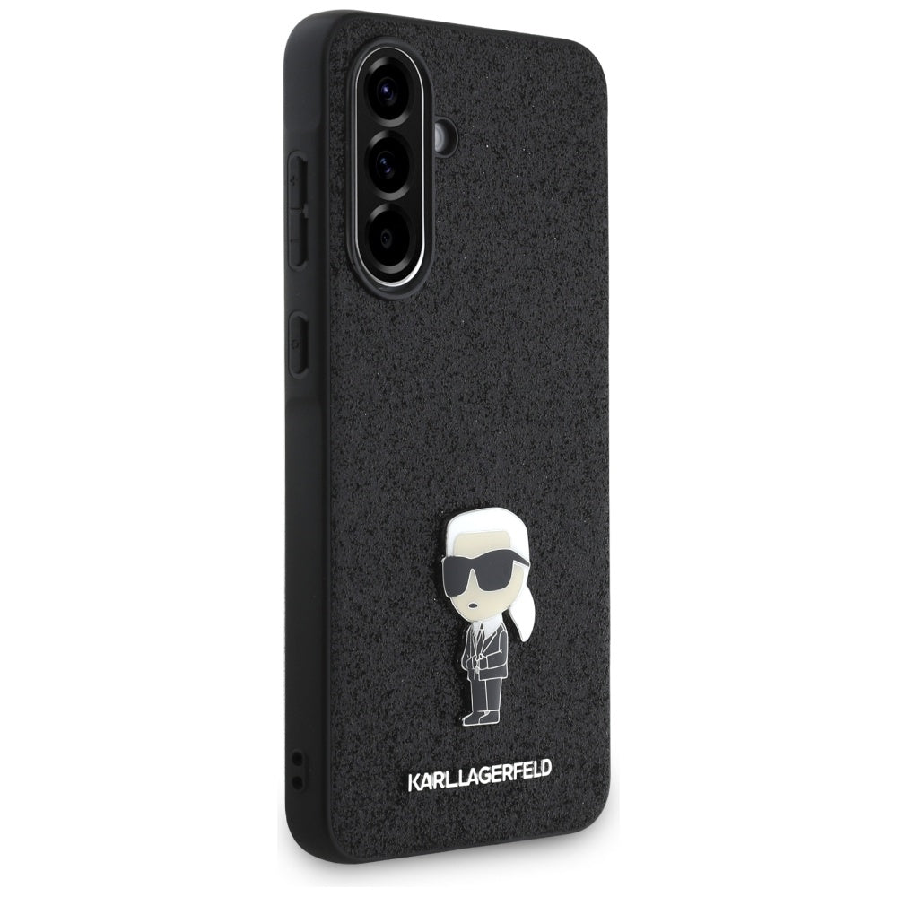 Étui pour Samsung Galaxy A36 A366, Karl Lagerfeld, Glitter Fixed Ikonik Karl, Noir