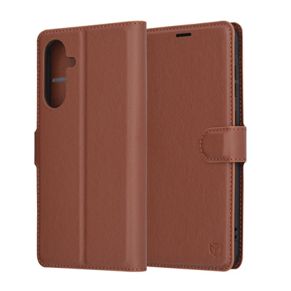 Coque pour Samsung Galaxy A36 A366, Techsuit, Leather Folio, Marron