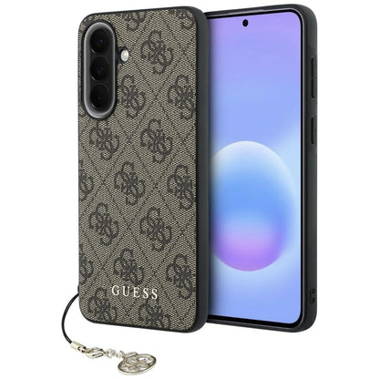 Custodia per Samsung Galaxy A37 5G, Guess, 4G Classic Logo Charm, Marrone