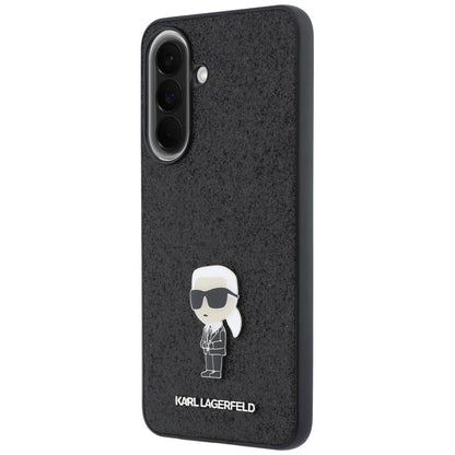 Hülle für Samsung Galaxy A37 5G, Karl Lagerfeld, Glitter Fixed Ikonik Karl, Schwarz