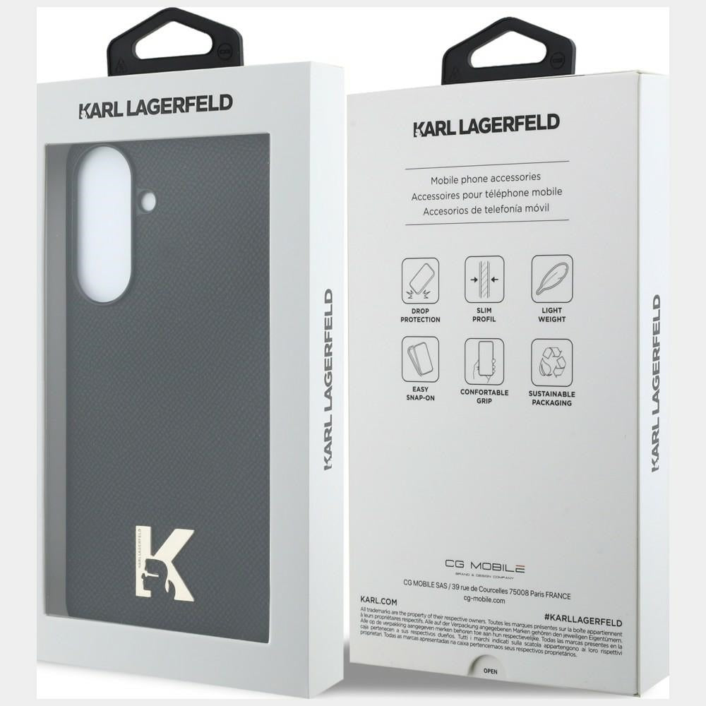 Custodia per Samsung Galaxy A37 5G, Karl Lagerfeld, Logo Karl Head, Nera