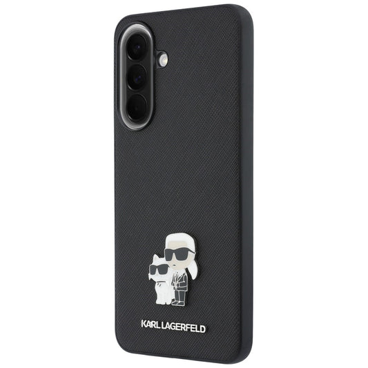 Custodia per Samsung Galaxy A37 5G, Karl Lagerfeld, Saffiano Karl & Choupette Metal, Nera