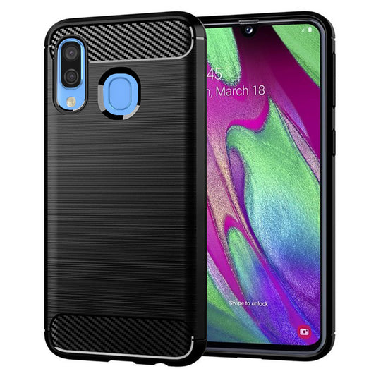 Hülle für Samsung Galaxy A40 A405, Techsuit, Carbon, Schwarz