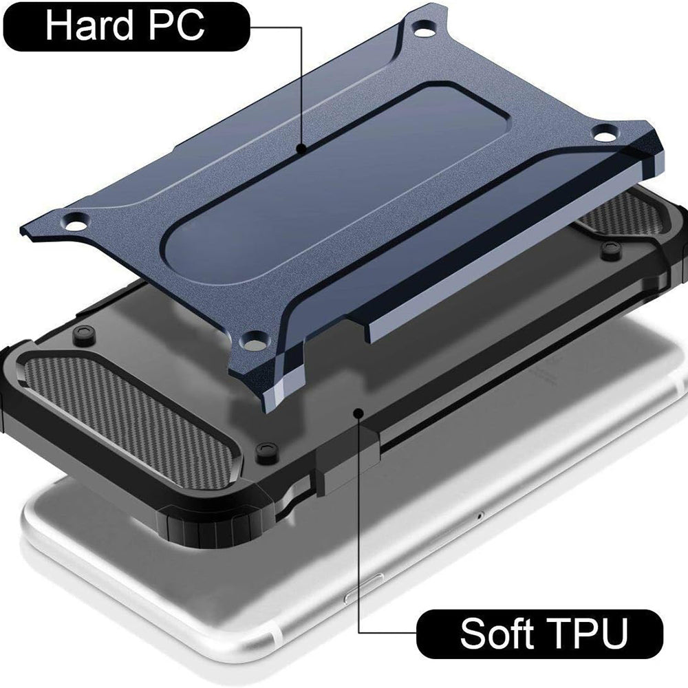 Custodia per Samsung Galaxy A40 A405, Techsuit, Hybrid Armor, Nera