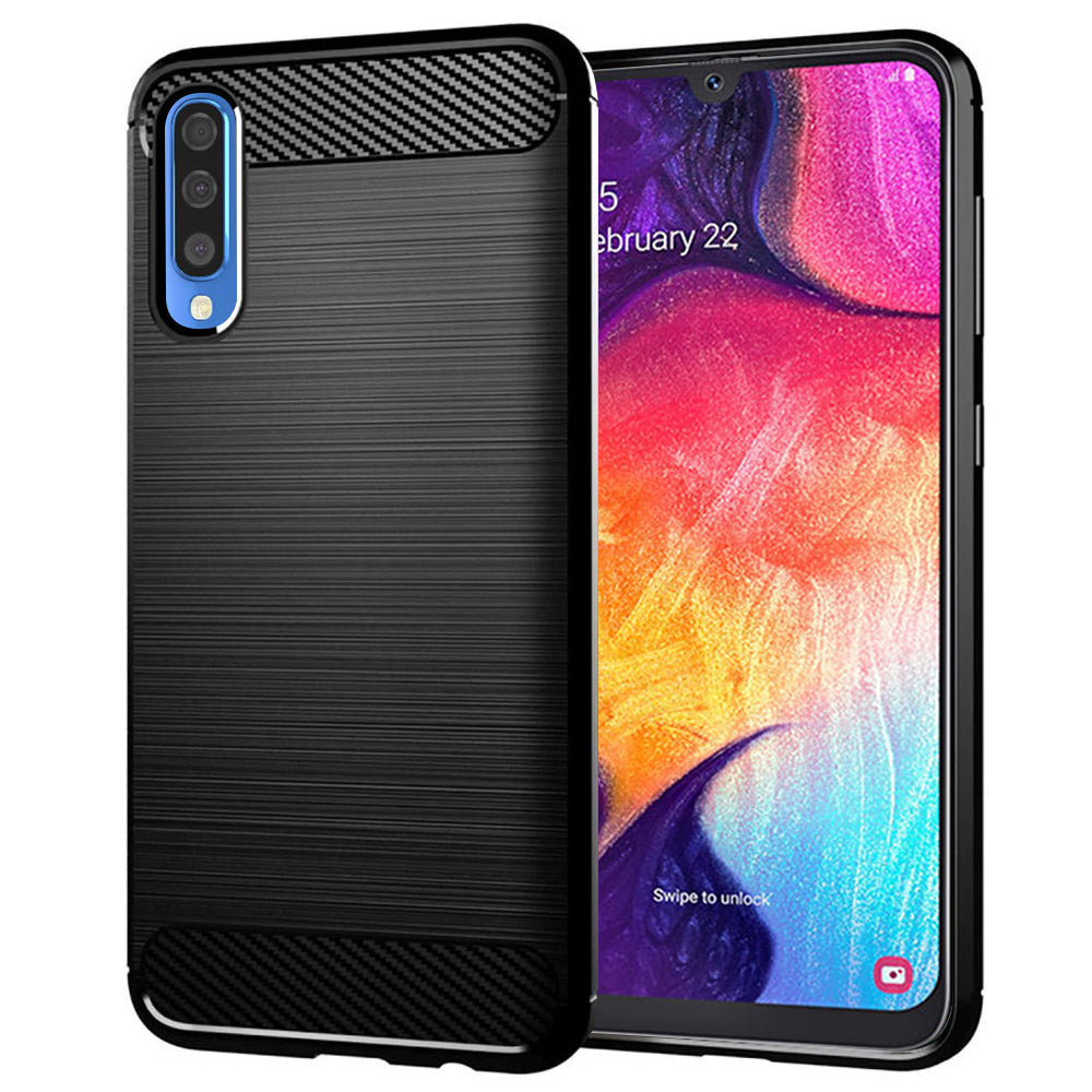 Coque pour Samsung Galaxy A50s A507 / A30s A307 / A50 A505, Techsuit, Carbone, Noire