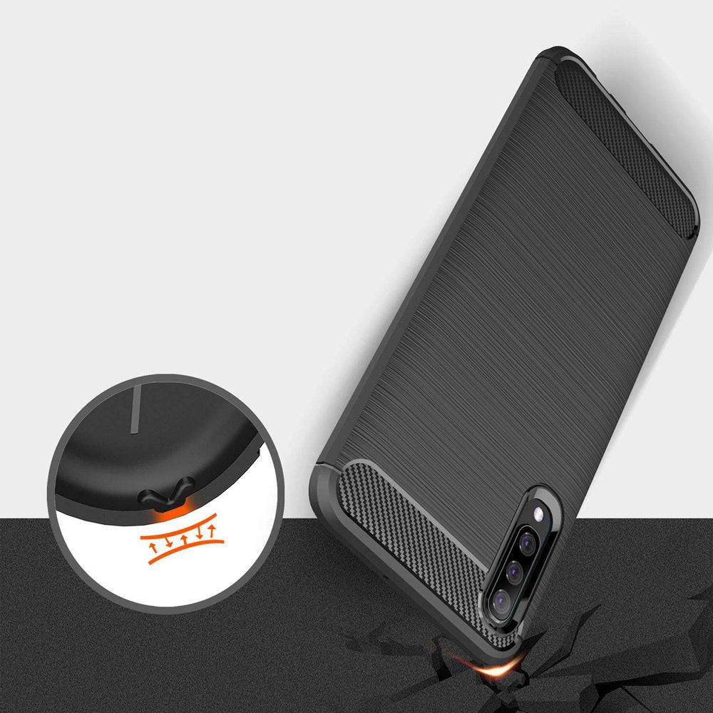 Coque pour Samsung Galaxy A50s A507 / A30s A307 / A50 A505, Techsuit, Carbone, Noire