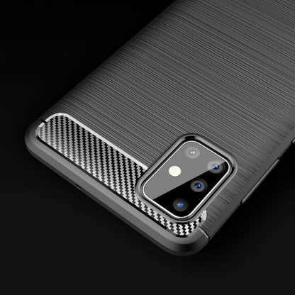 Custodia per Samsung Galaxy A51 A515, Techsuit, Carbonio, Nera