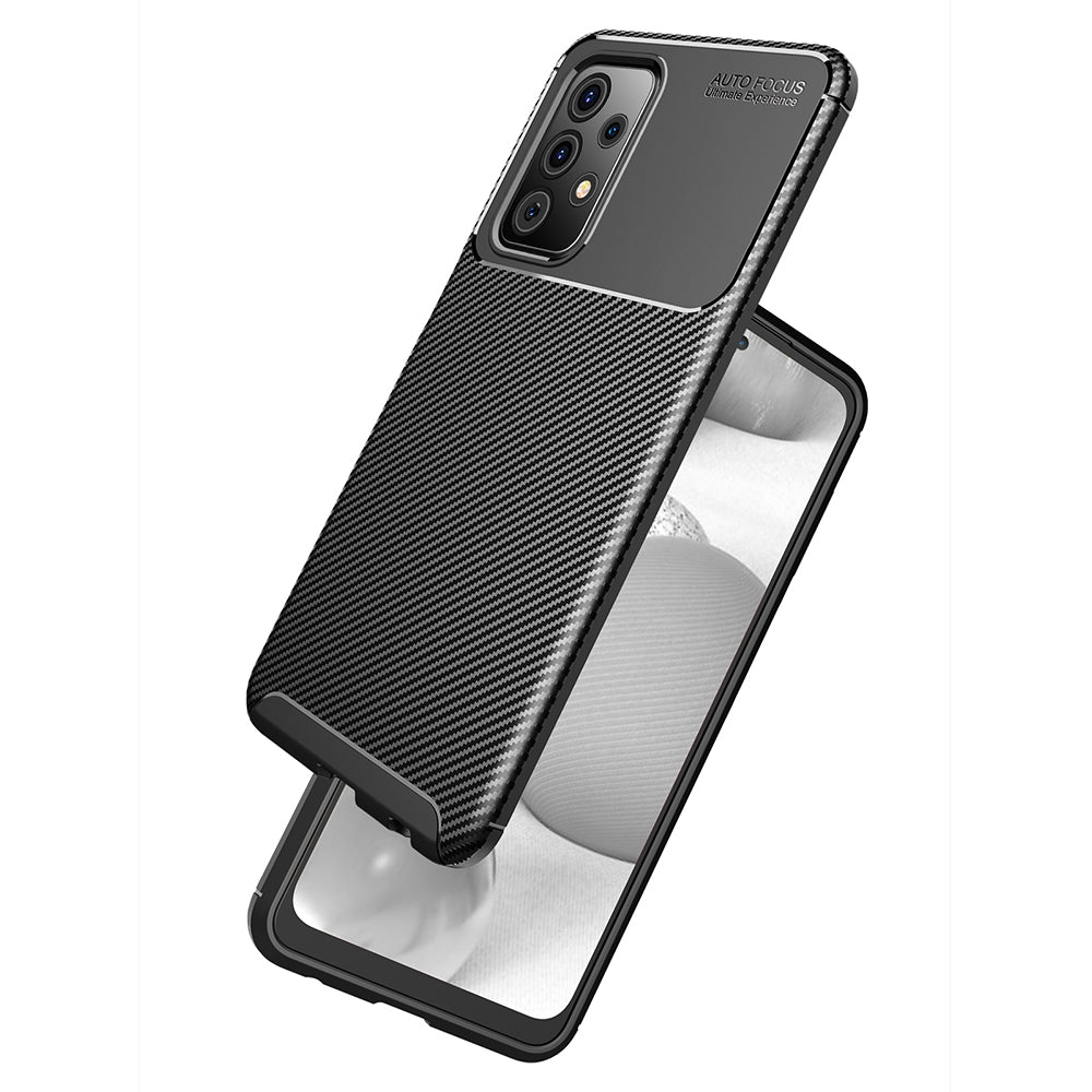 Coque pour Samsung Galaxy A52s 5G A528 / A52 5G A526 / A52 A525, Techsuit, Fibre de carbone, Noire