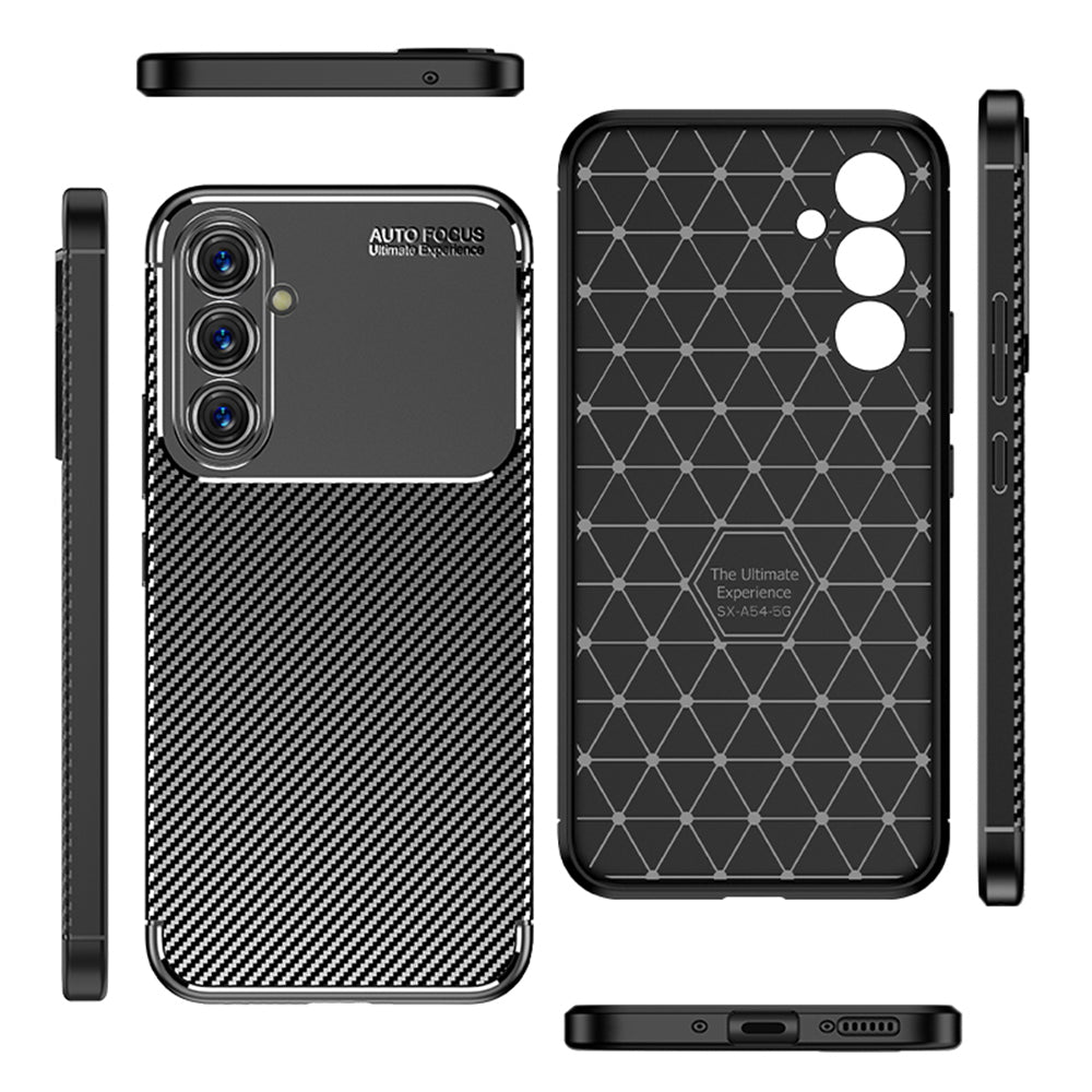 Hülle für Samsung Galaxy A54 A546, Techsuit, CarbonFiber, Schwarz