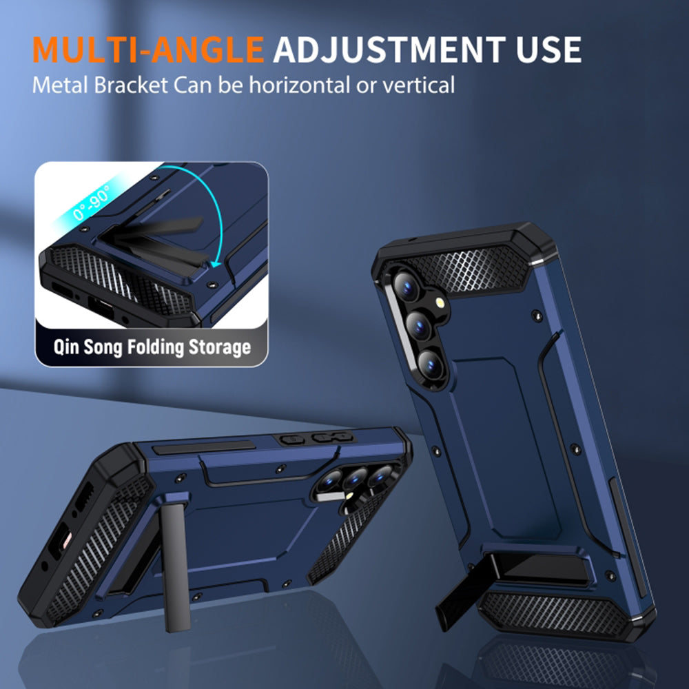 Custodia per Samsung Galaxy A54 A546, Techsuit, Hybrid Armor Kickstand, Blu