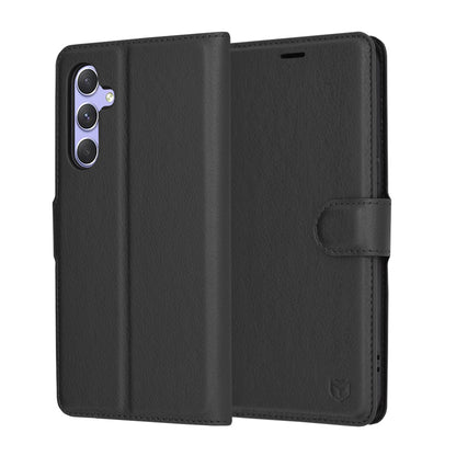 Custodia per Samsung Galaxy A54 A546, Techsuit, Leather Folio, Nera