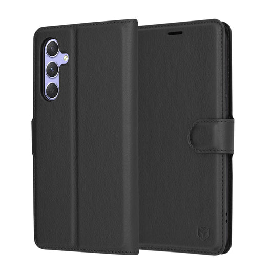 Coque pour Samsung Galaxy A54 A546, Techsuit, Leather Folio, Noire