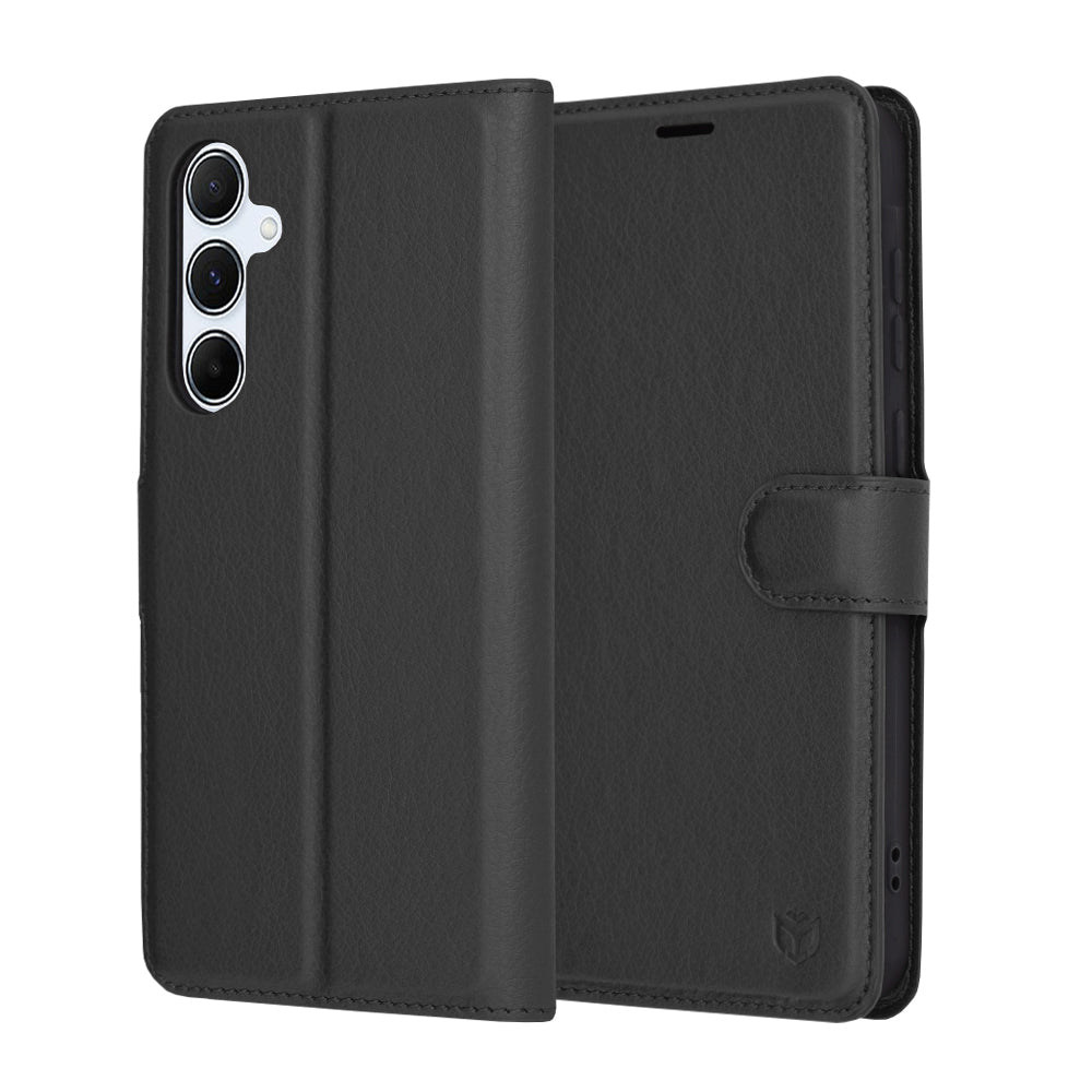 Custodia per Samsung Galaxy A55 5G A556, Techsuit, Leather Folio, Nera