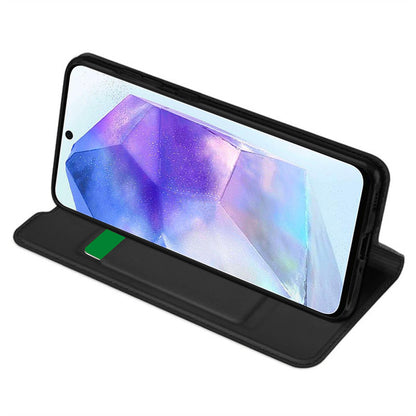 Custodia per Samsung Galaxy A55 5G A556, Techsuit, Magskin Book, Nera