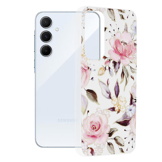 Hülle für Samsung Galaxy A55 5G A556, Techsuit, Marble, Weiß