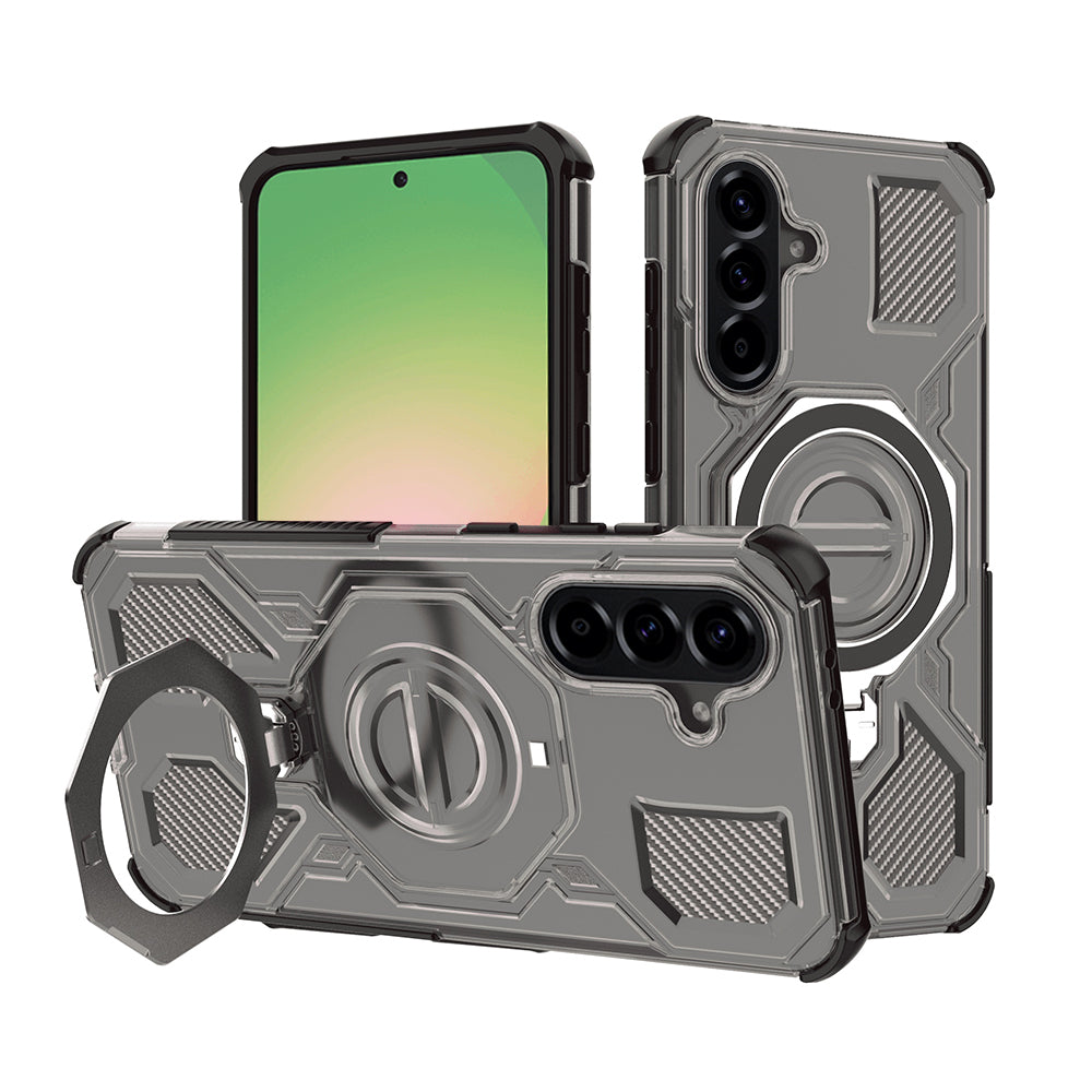 Étui pour Samsung Galaxy A56 A566, Techsuit, Carbon Shield Pro, Noir Clair