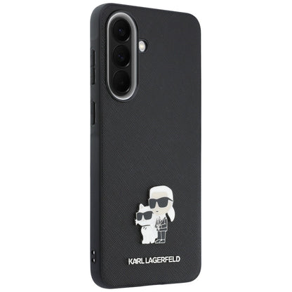 Custodia per Samsung Galaxy A57 5G, Karl Lagerfeld, Saffiano Karl & Choupette Metal, Nera