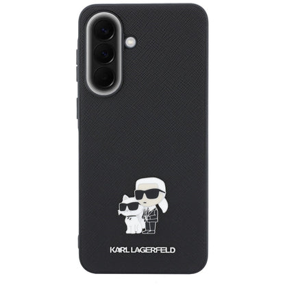 Custodia per Samsung Galaxy A57 5G, Karl Lagerfeld, Saffiano Karl & Choupette Metal, Nera