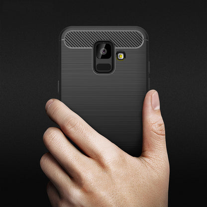 Coque pour Samsung Galaxy A6 (2018) A600, Techsuit, Carbone, Noire