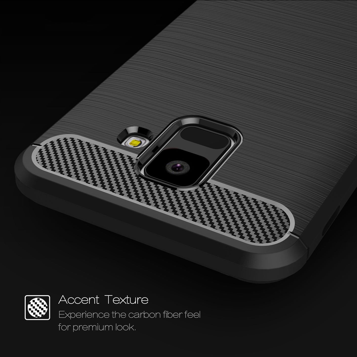 Coque pour Samsung Galaxy A6 (2018) A600, Techsuit, Carbone, Noire