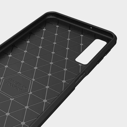 Custodia per Samsung Galaxy A7 (2018) A750, Techsuit, Carbonio, Nera