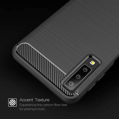 Custodia per Samsung Galaxy A7 (2018) A750, Techsuit, Carbonio, Nera