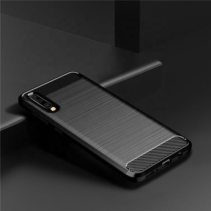 Hülle für Samsung Galaxy A70s A707 / A70 A705, Techsuit, Carbon, Schwarz