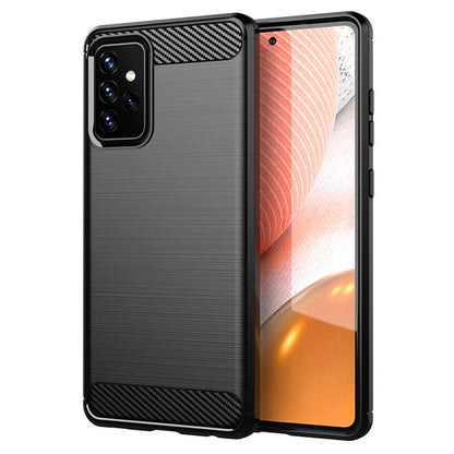 Custodia per Samsung Galaxy A72 A725 / A72 5G A726, Techsuit, Carbonio, Nera