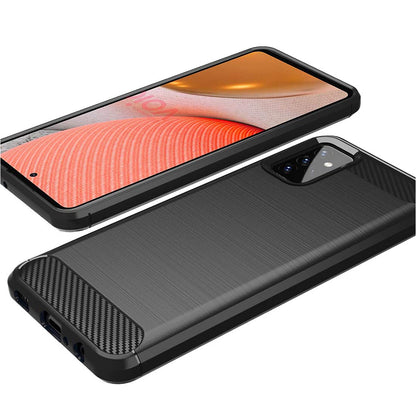 Custodia per Samsung Galaxy A72 A725 / A72 5G A726, Techsuit, Carbonio, Nera