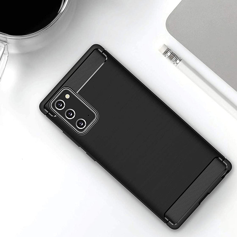Coque pour Samsung Galaxy Note 20 5G N981 / Note 20 N980, Techsuit, Carbone, Noire