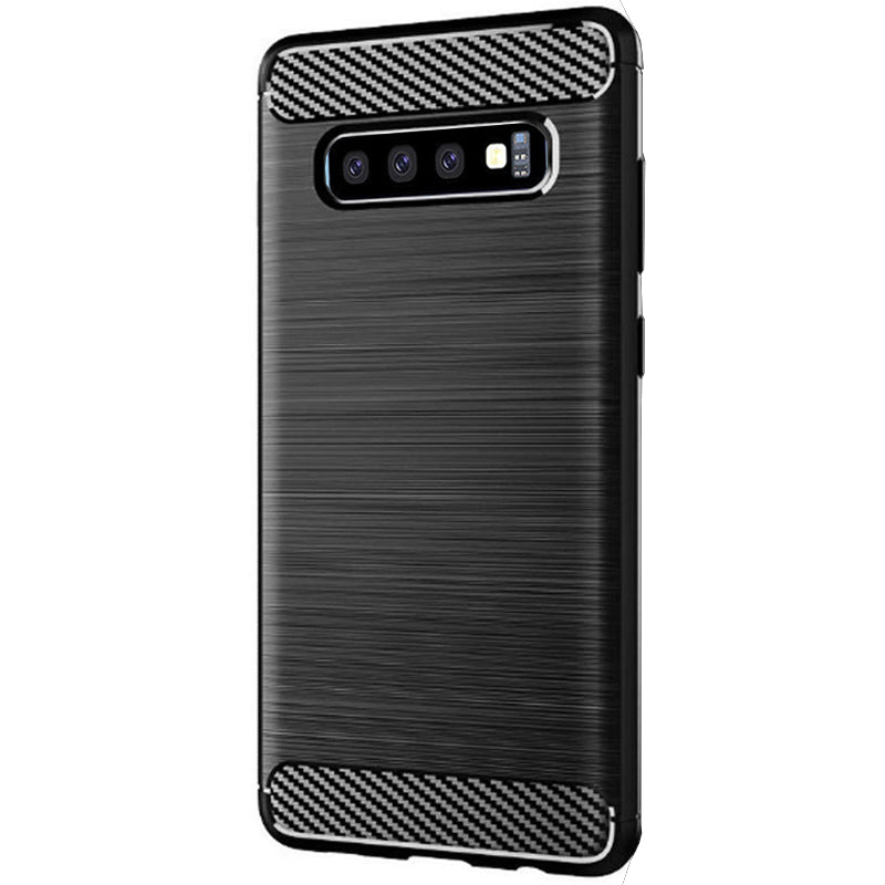Hülle für Samsung Galaxy S10 G973, Techsuit, Carbon, Schwarz