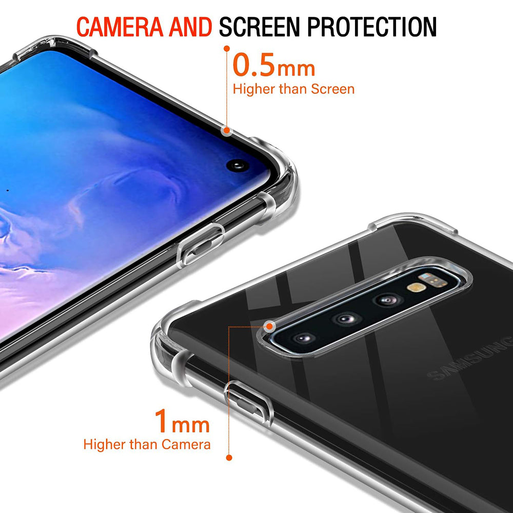 Custodia per Samsung Galaxy S10 G973, Techsuit, Shockproof Clear, Trasparente