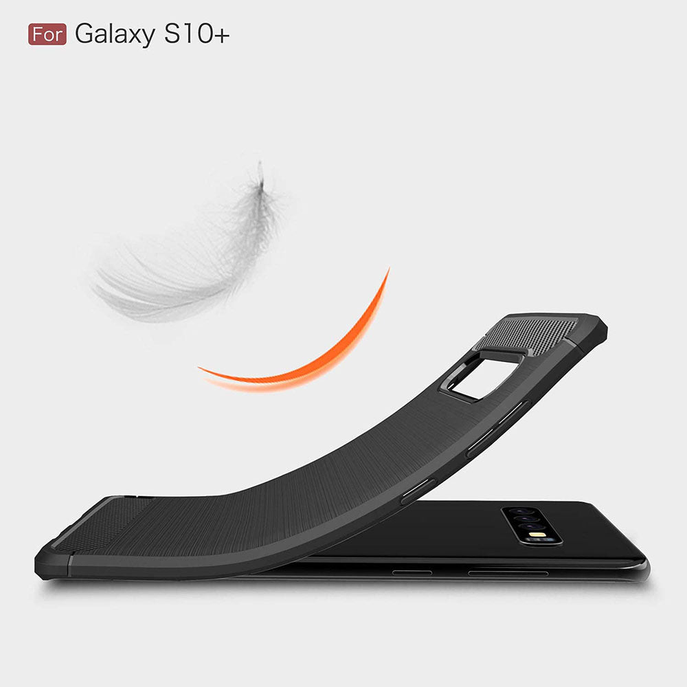 Coque pour Samsung Galaxy S10+ G975, Techsuit, Carbone, Noire