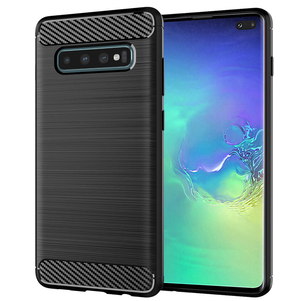 Coque pour Samsung Galaxy S10+ G975, Techsuit, Carbone, Noire