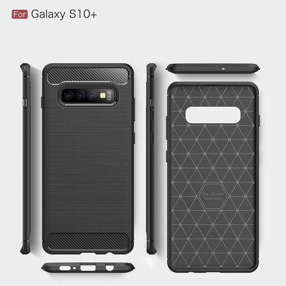 Coque pour Samsung Galaxy S10+ G975, Techsuit, Carbone, Noire