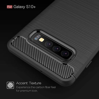 Coque pour Samsung Galaxy S10+ G975, Techsuit, Carbone, Noire