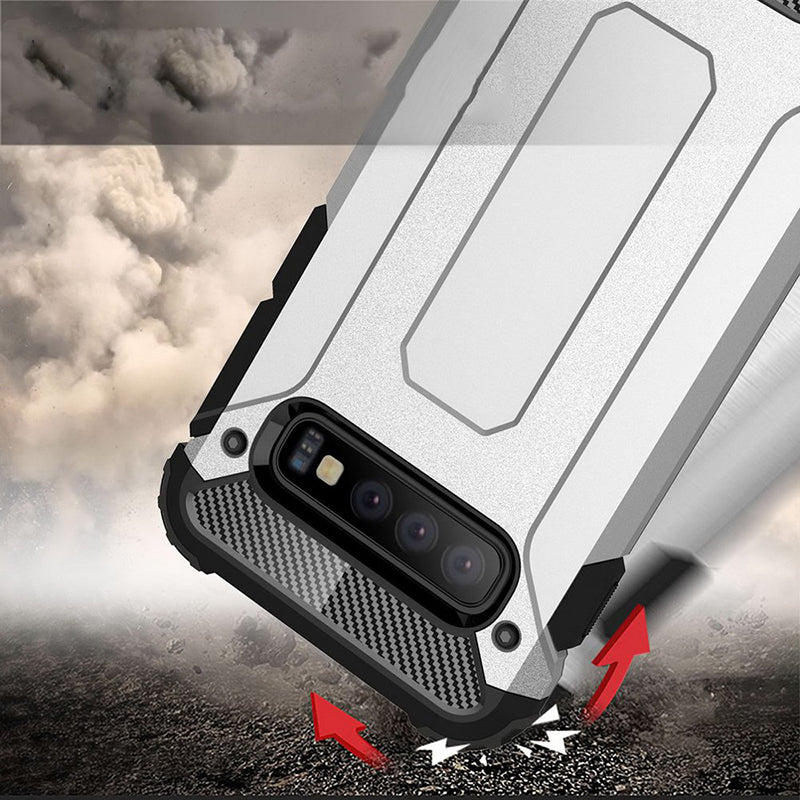 Coque pour Samsung Galaxy S10+ G975, Techsuit, Hybrid Armor, Noire