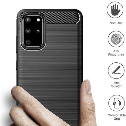 Custodia per Samsung Galaxy S20+ 5G G986 / S20+ G985, Techsuit, Carbonio, Nera