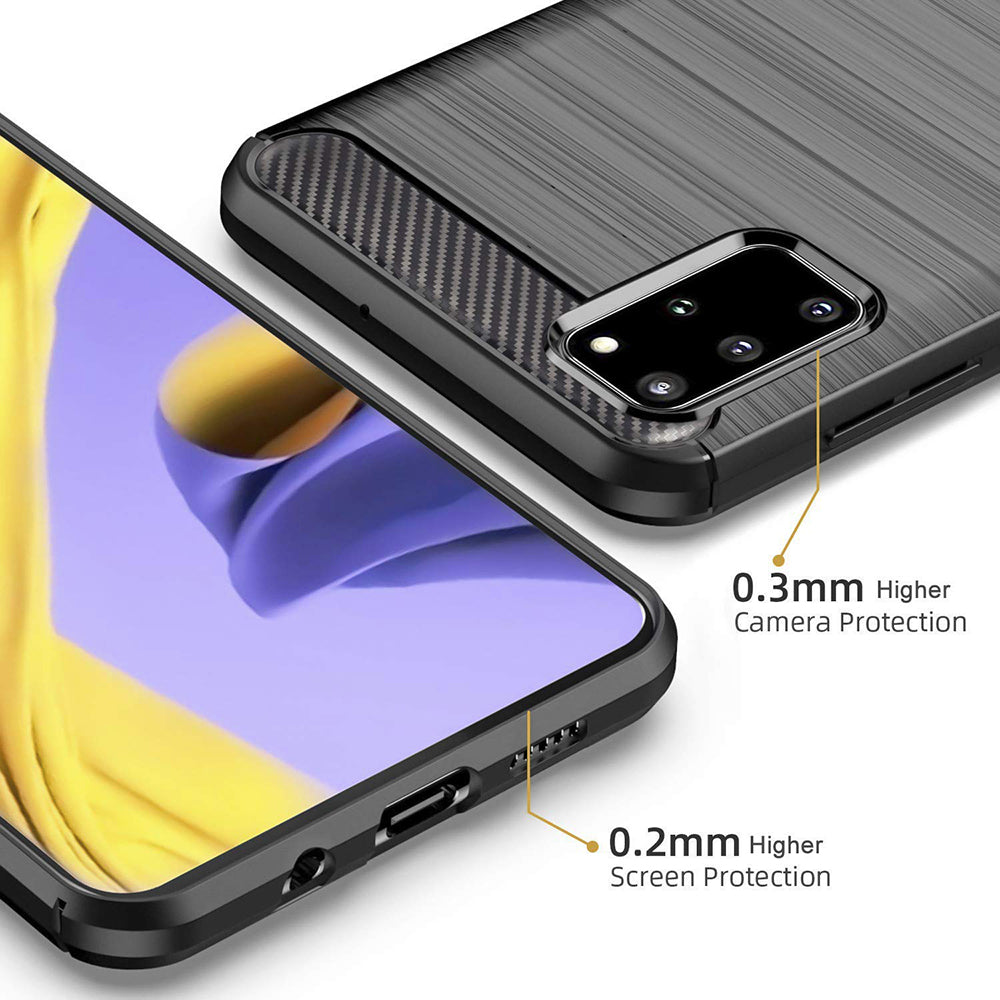 Custodia per Samsung Galaxy S20+ 5G G986 / S20+ G985, Techsuit, Carbonio, Nera