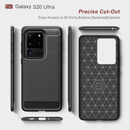 Coque pour Samsung Galaxy S20 Ultra 5G G988 / S20 Ultra G988, Techsuit, Carbone, Noire