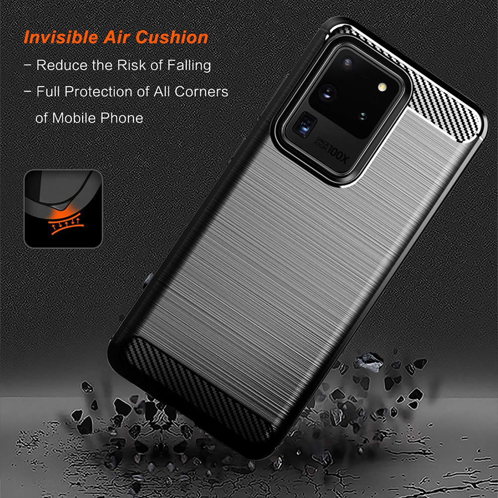 Coque pour Samsung Galaxy S20 Ultra 5G G988 / S20 Ultra G988, Techsuit, Carbone, Noire
