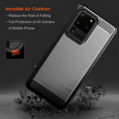 Coque pour Samsung Galaxy S20 Ultra 5G G988 / S20 Ultra G988, Techsuit, Carbone, Noire