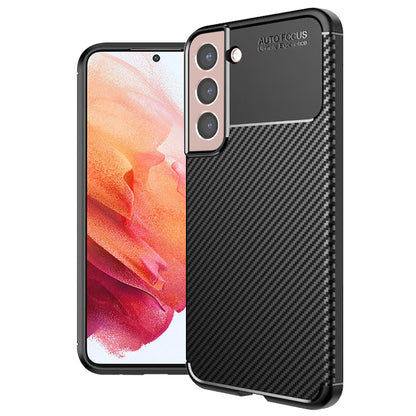 Custodia per Samsung Galaxy S21 5G G991, Techsuit, CarbonFiber, Nera