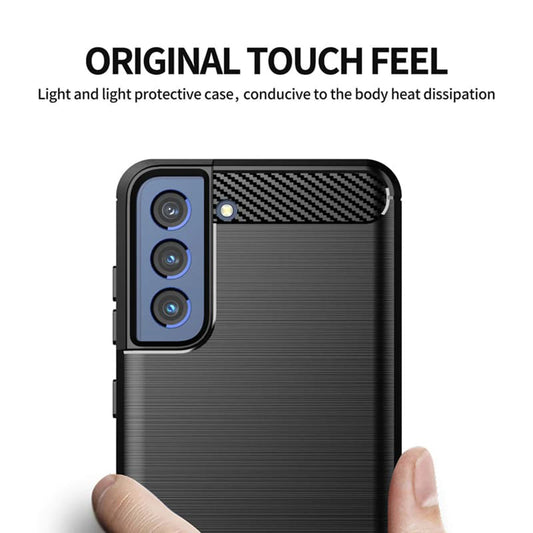 Custodia per Samsung Galaxy S21 FE 5G G990, Techsuit, Carbonio, Nera