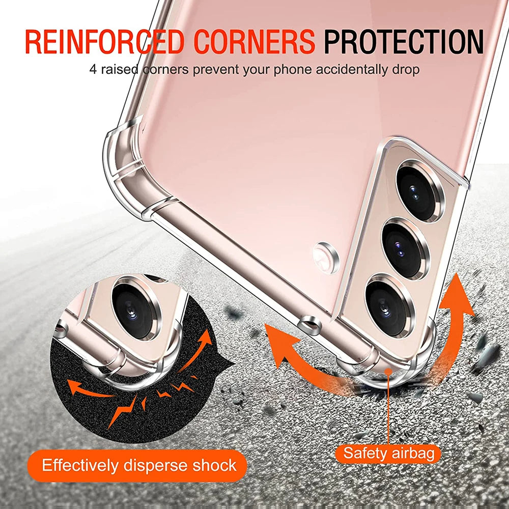 Custodia per Samsung Galaxy S21 FE 5G G990, Techsuit, Shockproof Clear, Trasparente