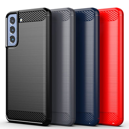 Custodia per Samsung Galaxy S22 5G S901, Techsuit, Carbonio, Nera