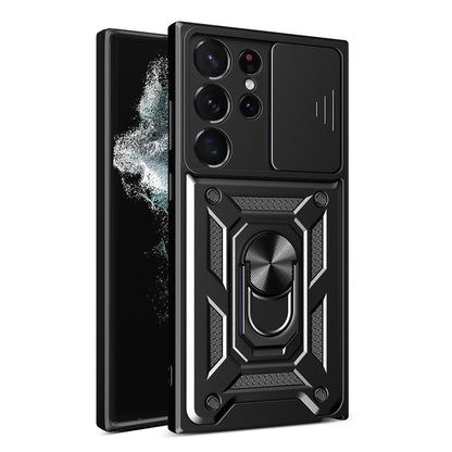 Custodia per Samsung Galaxy S22 Ultra 5G S908, Techsuit, CamShield, Nera