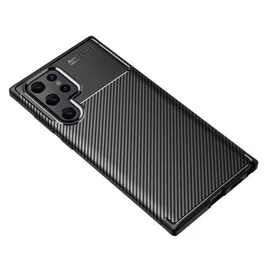 Custodia per Samsung Galaxy S22 Ultra 5G S908, Techsuit, CarbonFiber, Nera