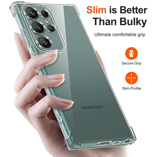Custodia per Samsung Galaxy S22 Ultra 5G S908, Techsuit, Shockproof Clear, Trasparente